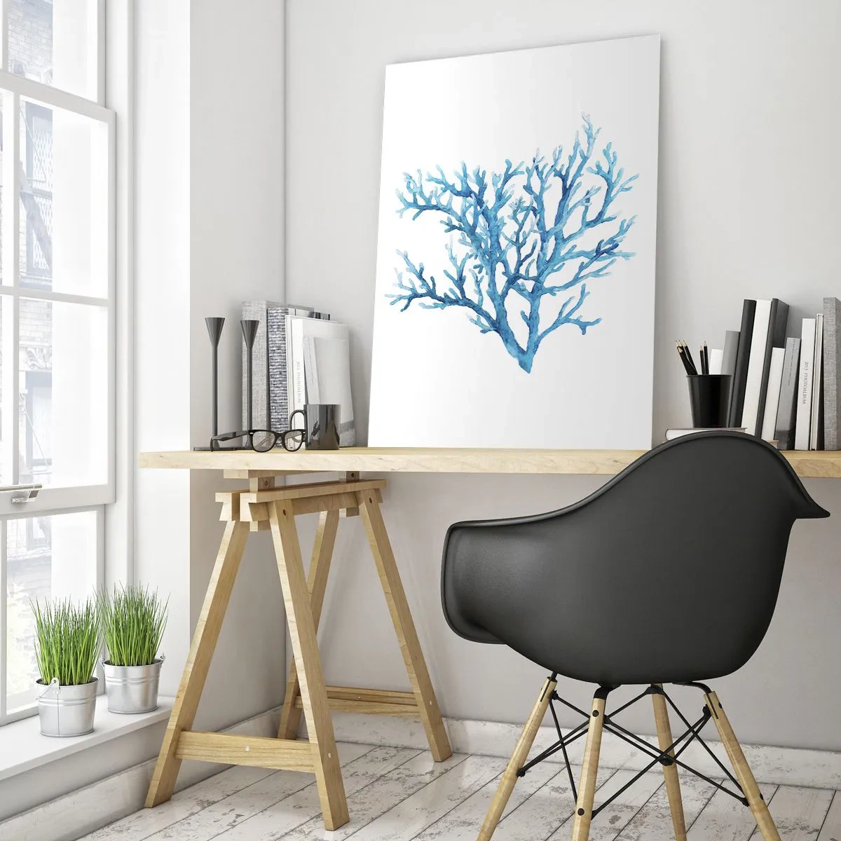 Glastavla - Bild på glas - Marin filigran - 70x100 cm