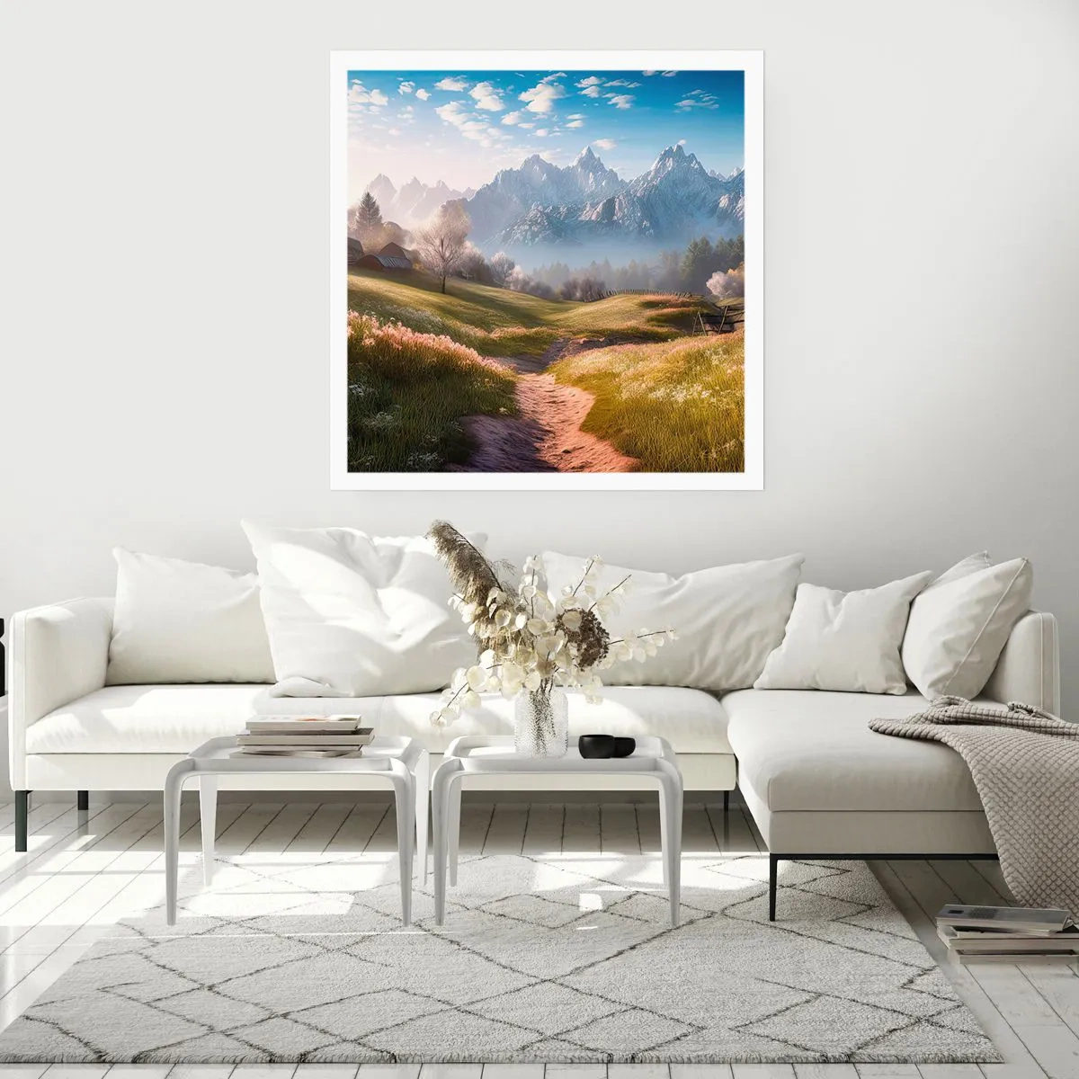 Affisch - Idyllisk dal - 40x40 cm