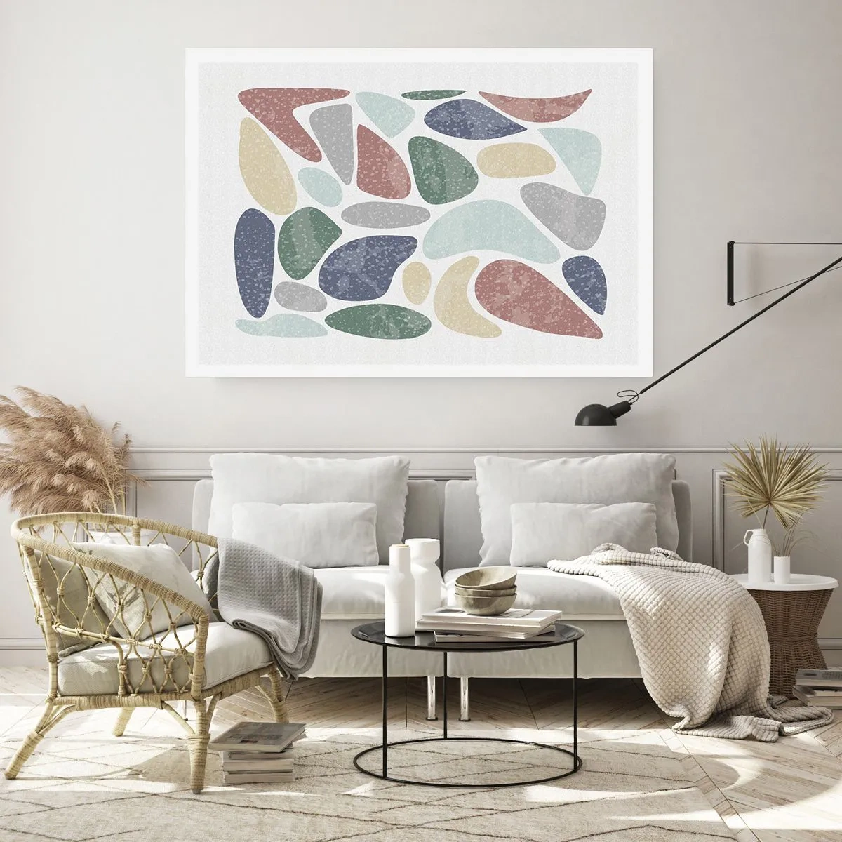 Affisch - Mosaik av pulveriserade färger - 100x70 cm
