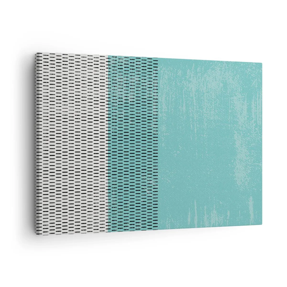 Canvastavla - Bild på duk - Geometrisk komposition med turkos och linjer - 70x50cm - Balanserad komposition - Modern väggdekoration för vardagsrum och sovrum ARTTOR