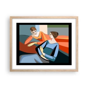 Affisch i ram av ljusek - Ett ögonblick av förtrolighet - 50x40 cm