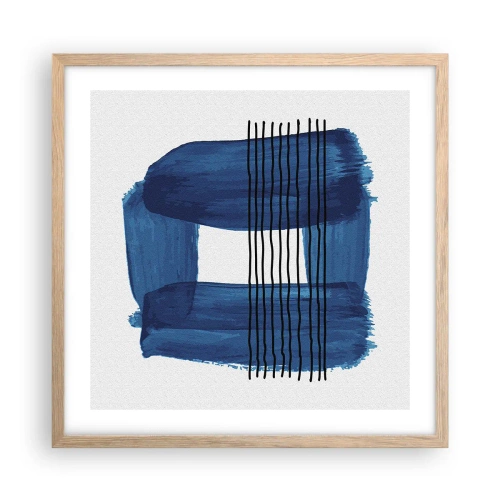 Affisch i ram av ljusek - Svart-blå komposition - 50x50 cm