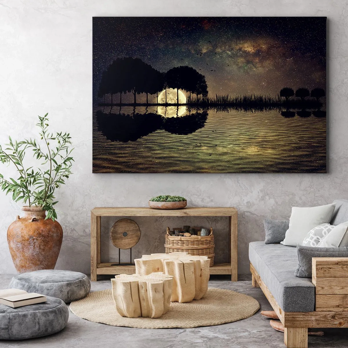 Canvastavla - Bild på duk - En natt i världens ände - 100x70 cm