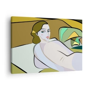 Canvastavla - Bild på duk - Abstrakt figur i modern stil - 70x50cm - Intim porträtt - Modern väggdekoration för vardagsrum och sovrum ARTTOR