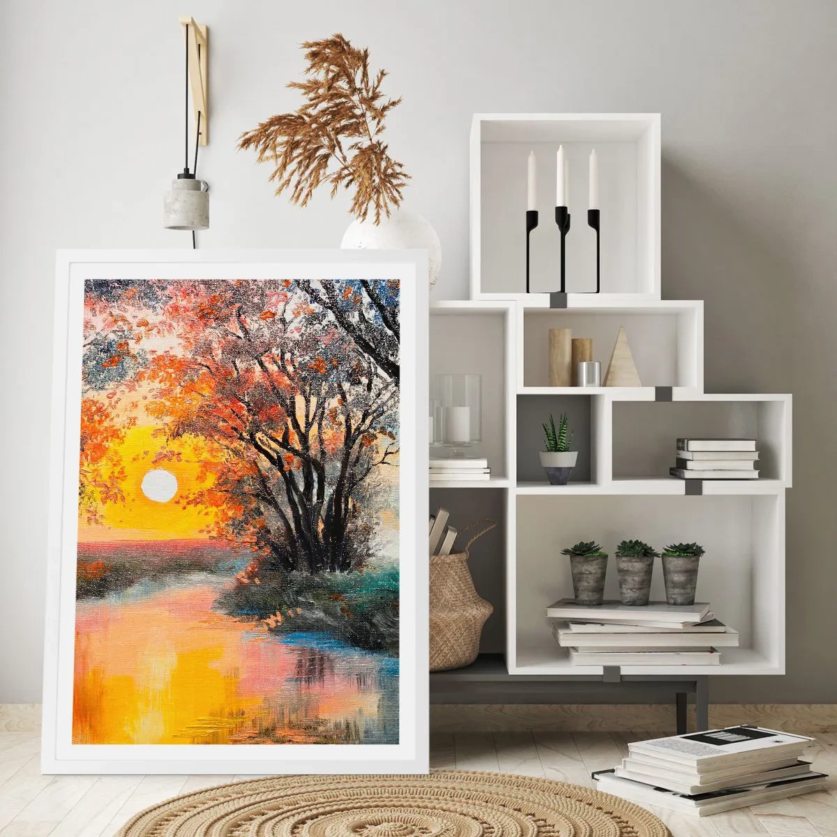 Affisch i vit ram - Höststämning - 70x100 cm