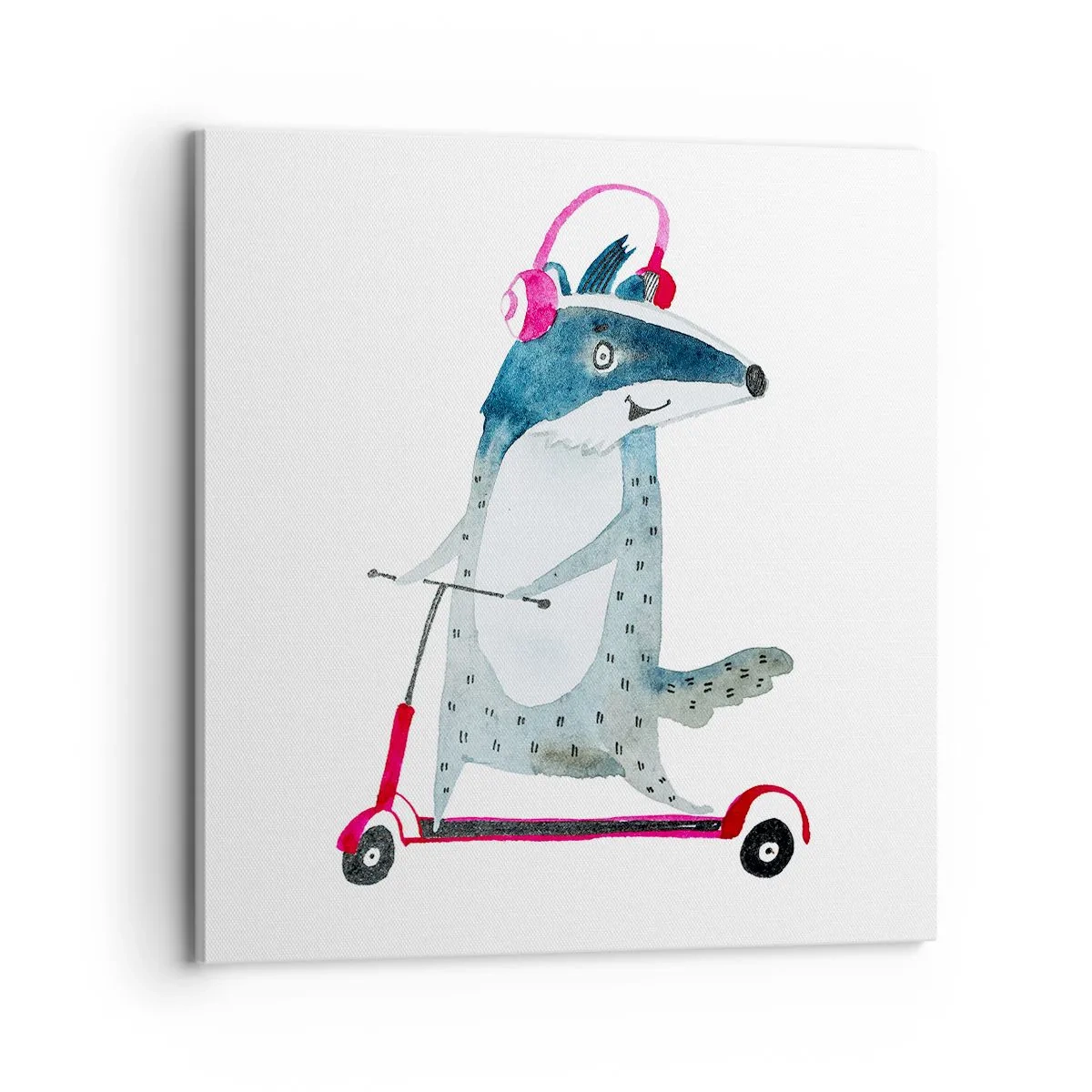 Canvastavla - Bild på duk - Grävlingens glädje - 70x70 cm