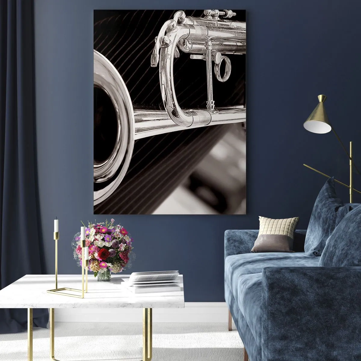 Glastavla - Bild på glas - Musikresa till 30-talet - 70x100 cm