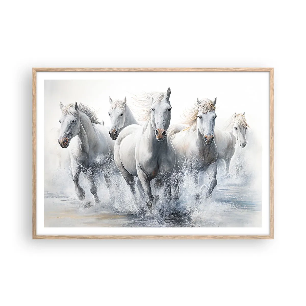 Affisch i ram av ljusek - Vit magi - 100x70 cm