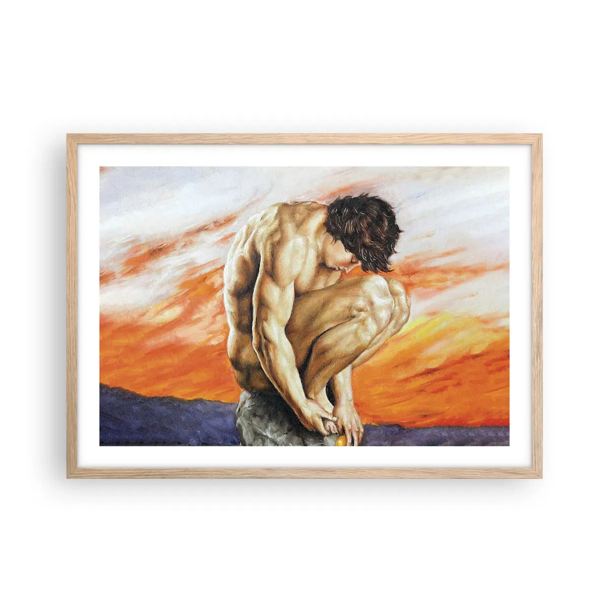 Affisch i ram av ljusek - Försänkt i sig själv - 70x50 cm