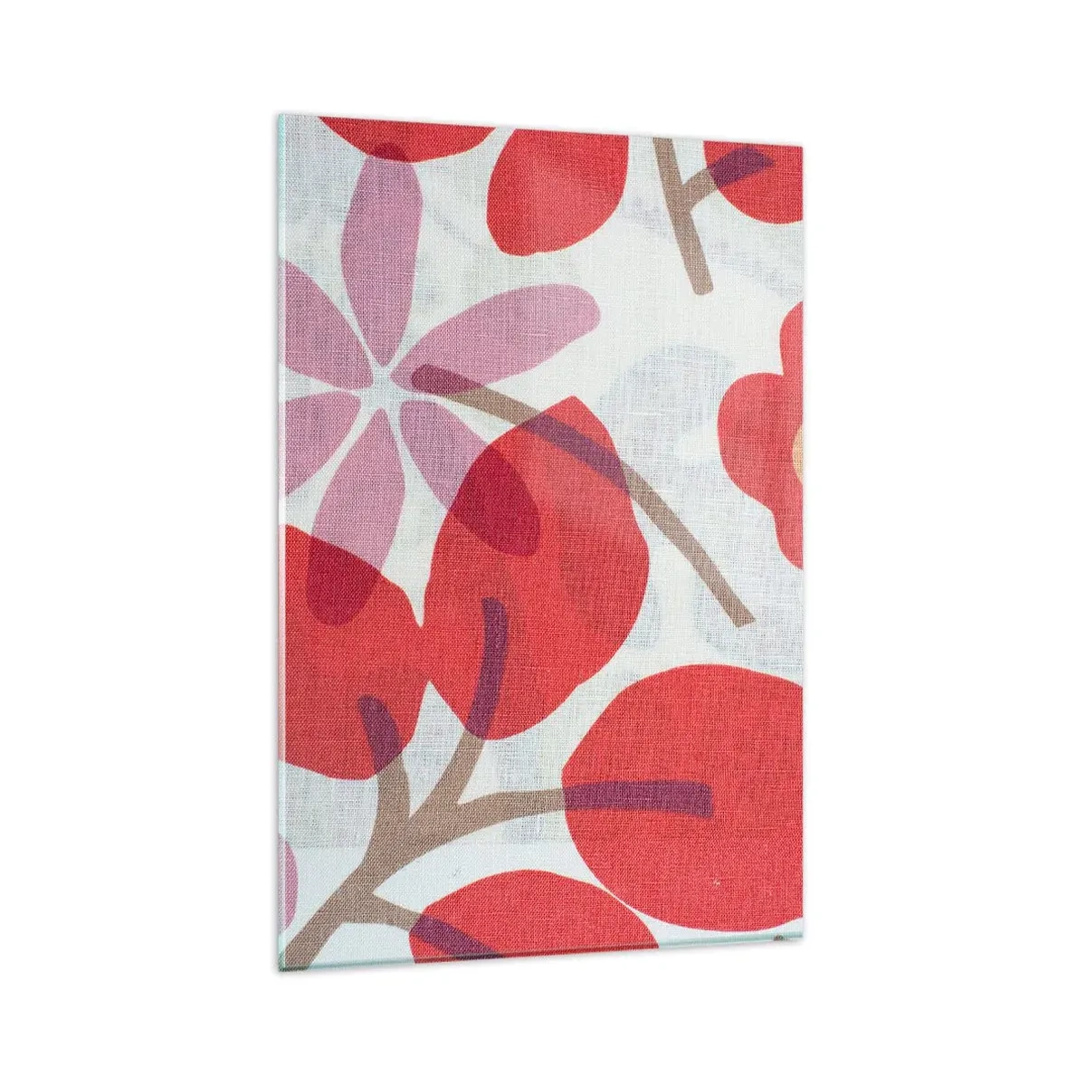 Glastavla - Bild på glas - Blomsterkomposition i rosa - 80x120 cm