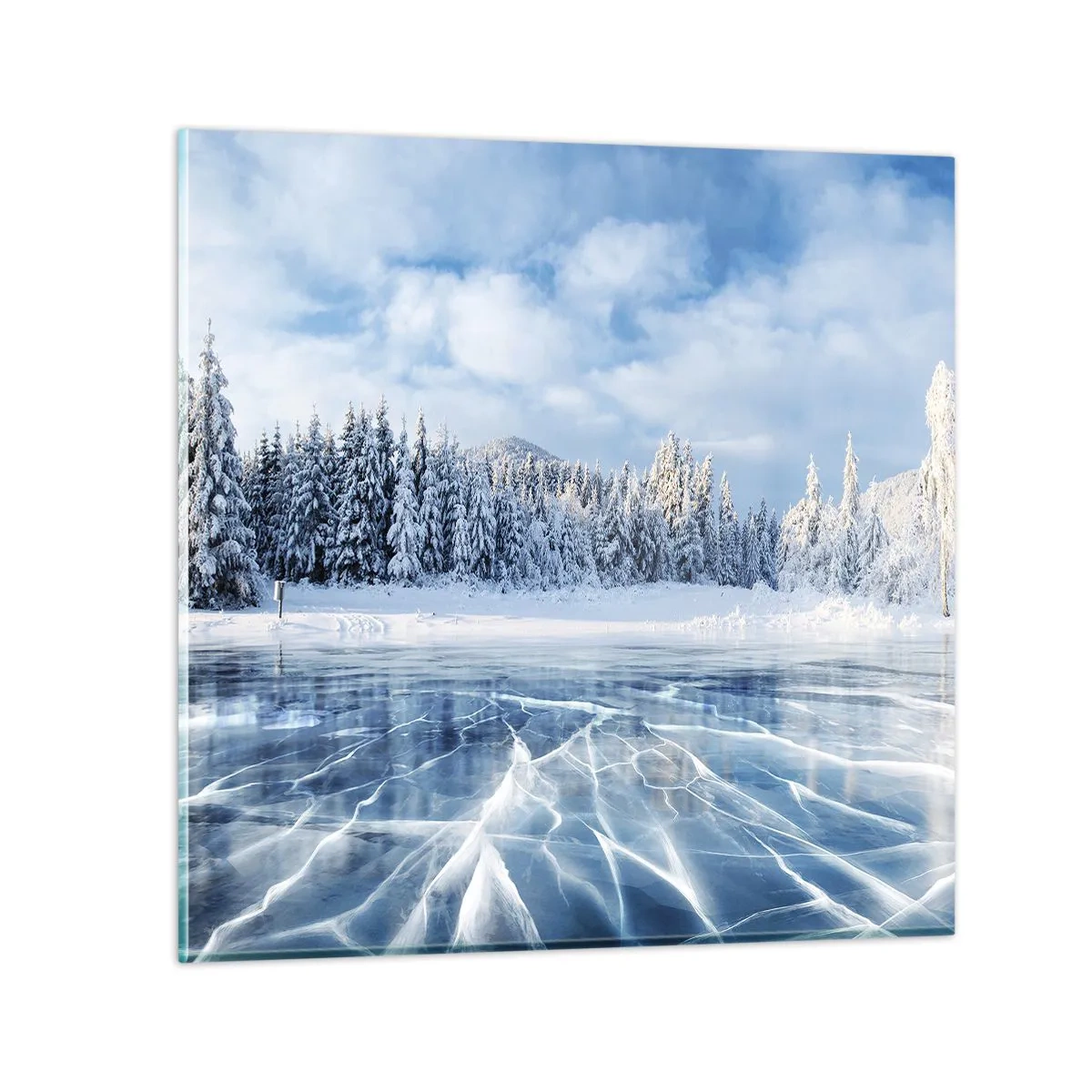 Glastavla - Bild på glas - Bedårande och kristallisk vy - 70x70 cm