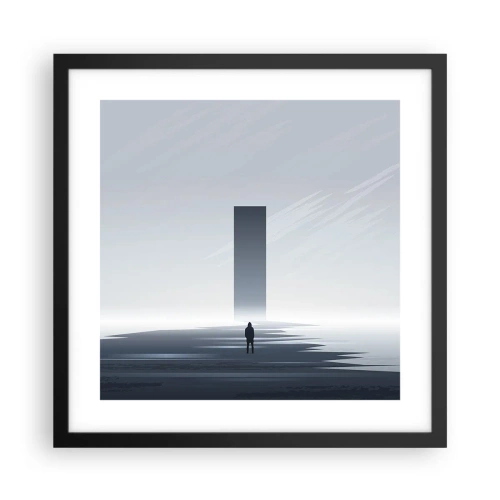 Affisch i svart ram - Möjlighet eller hot? - 40x40 cm