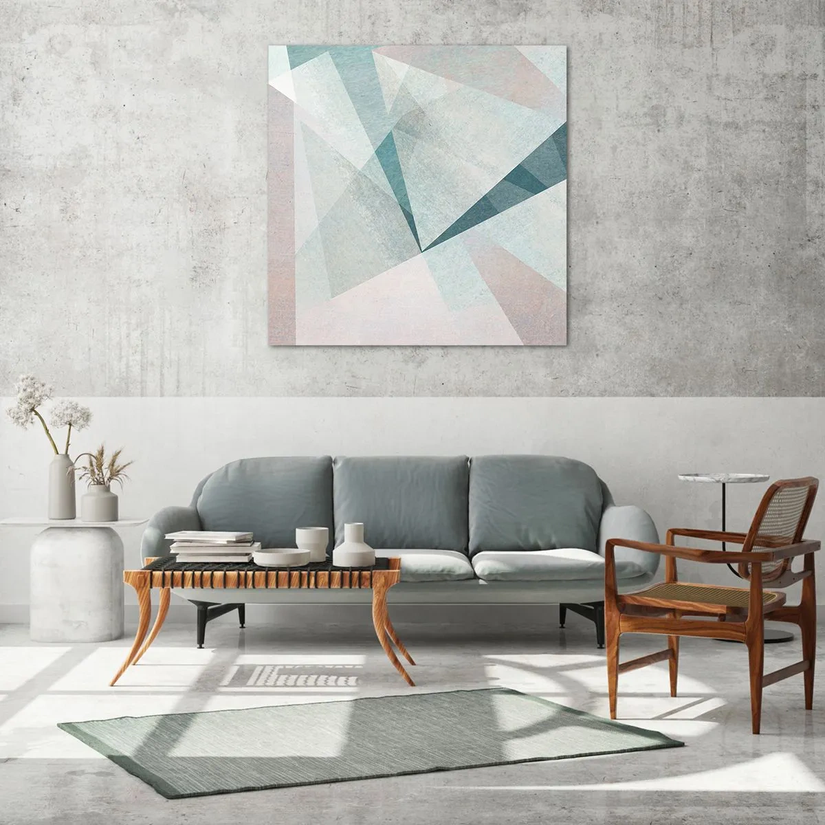 Glastavla - Bild på glas - Lugnt trots dynamiskt - 40x40 cm