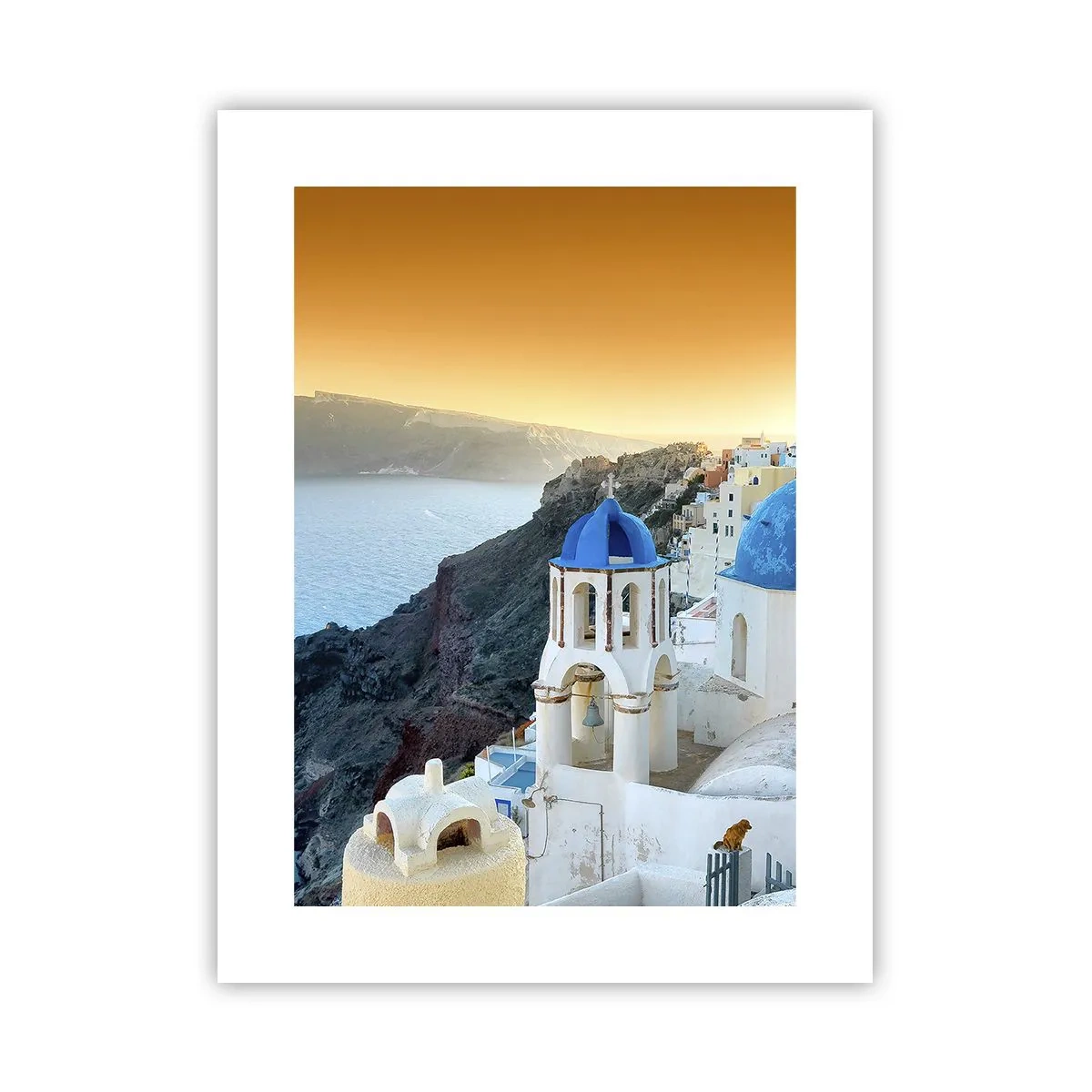 Affisch - Santorini - inbäddat i berg - 30x40 cm