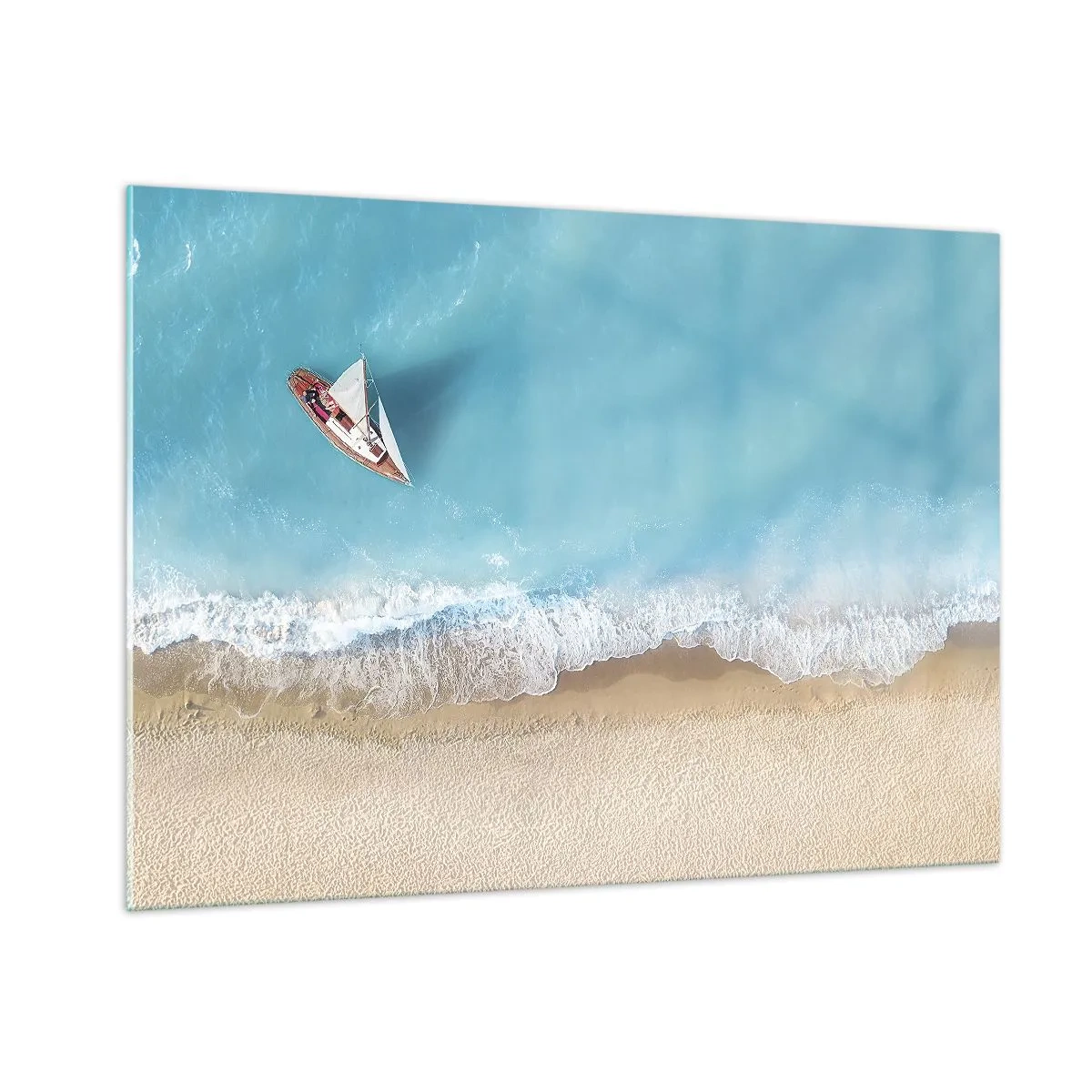 Glastavla - Bild på glas - På gränsen mellan blå och guld - 100x70 cm