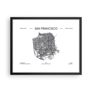 Affisch i svart ram - San Franciscos anatomi - 50x40 cm