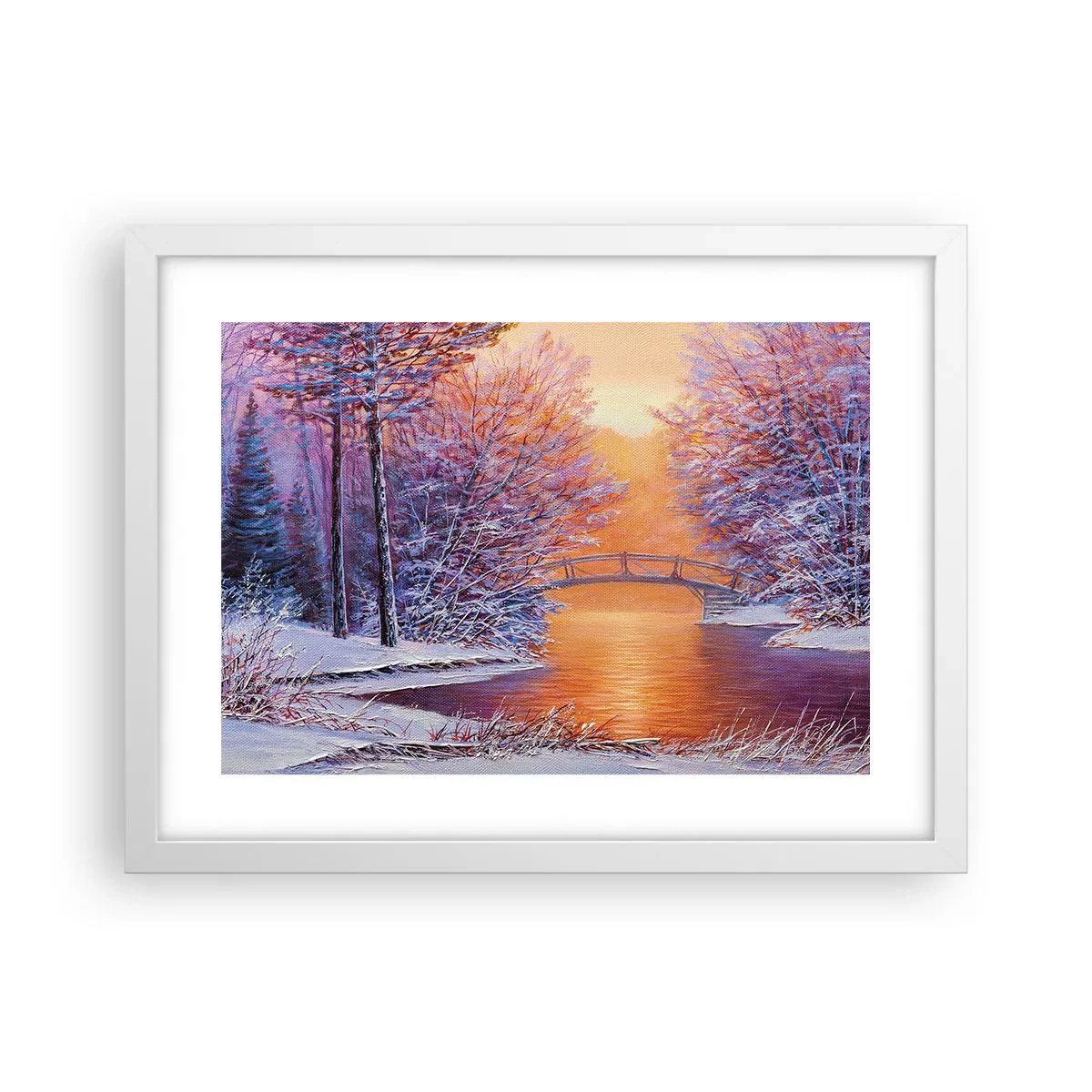 Affisch i vit ram - Låt oss mötas här - 40x30 cm