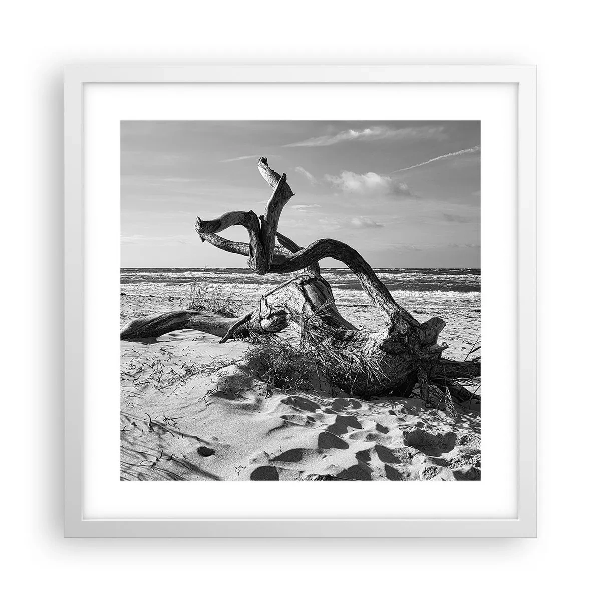 Affisch i vit ram - Havets skulptur - 40x40 cm