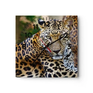 Väggklocka - Klocka på glas - Vild och lugn - 40x40 cm