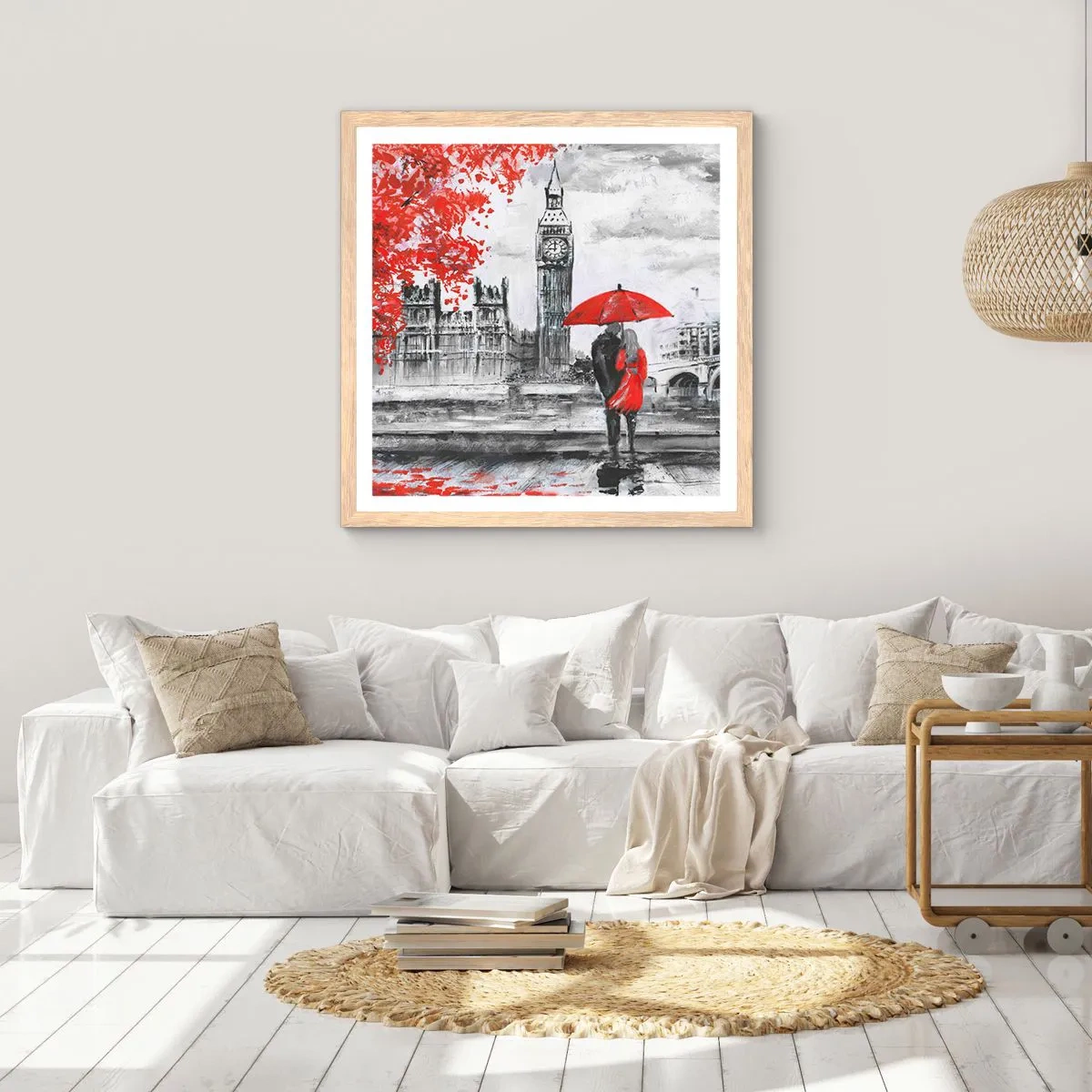 Affisch i ram av ljusek - Förälskade i London - 60x60 cm