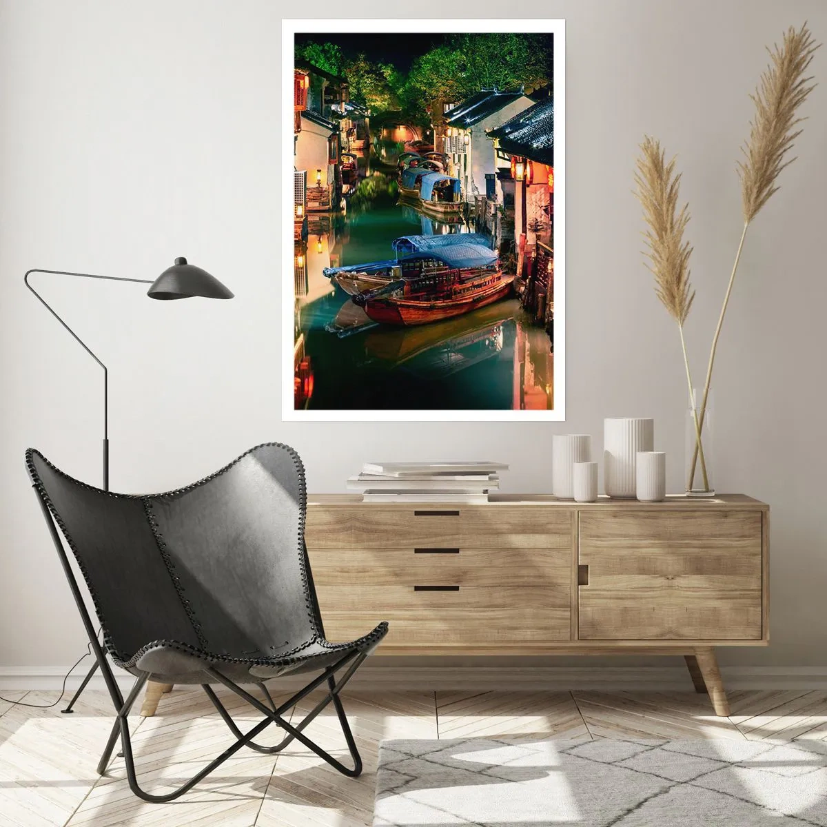 Affisch - En kväll på kinesisk gata - 70x100 cm