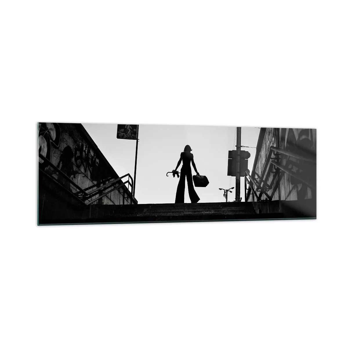 Glastavla - Bild på glas - Stadsvandring - 160x50 cm