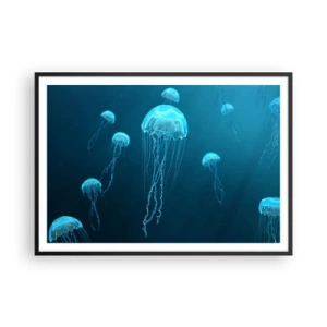 Affisch i svart ram - Havets dans - 100x70 cm