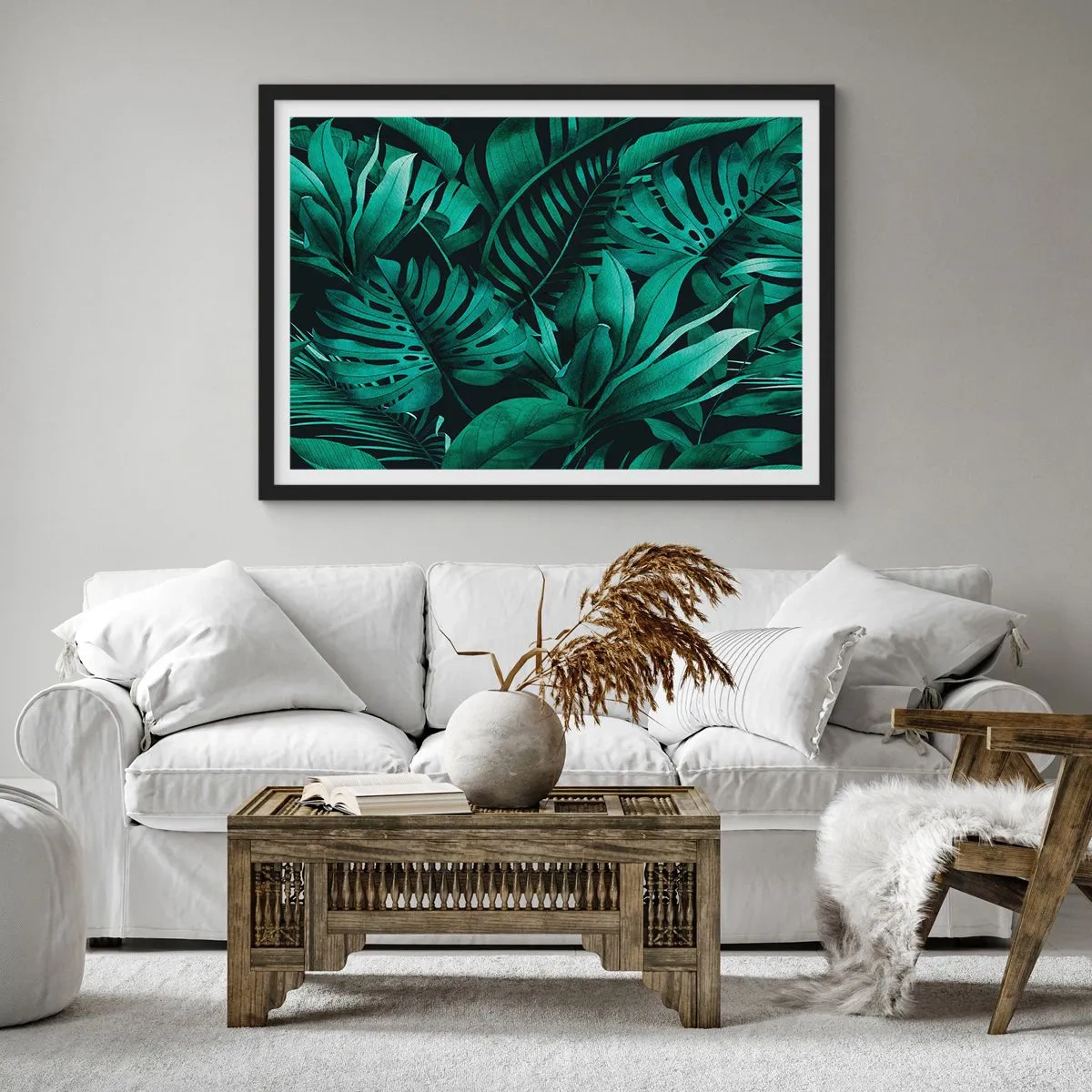 Affisch i svart ram - Tropiska grönskans djup - 91x61 cm