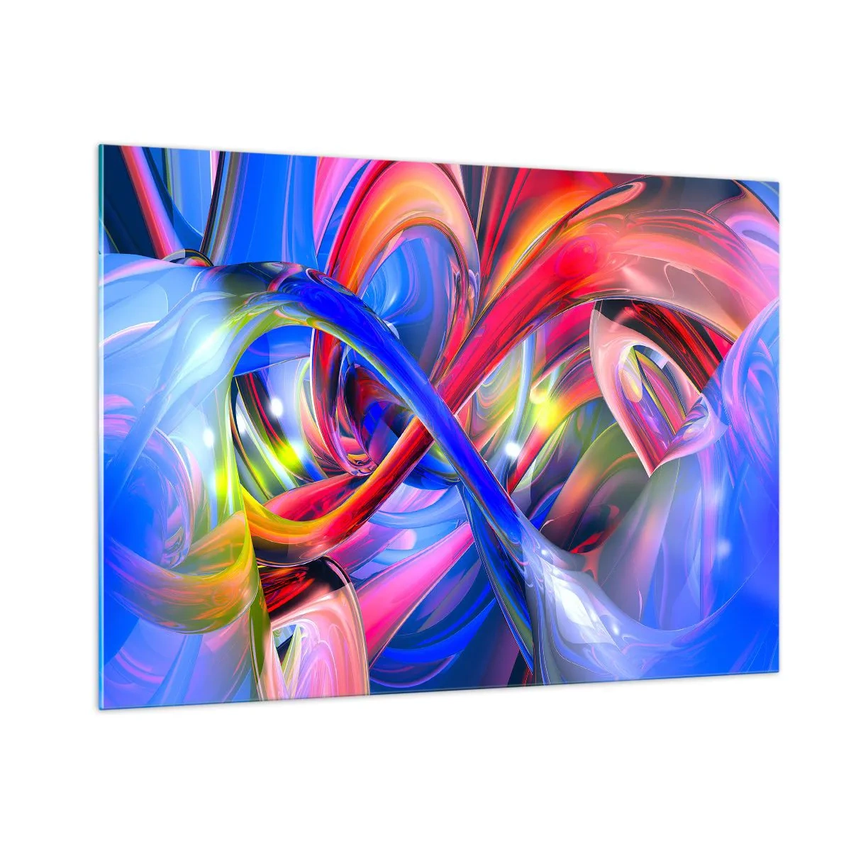 Glastavla - Bild på glas - Färgdans - 100x70 cm