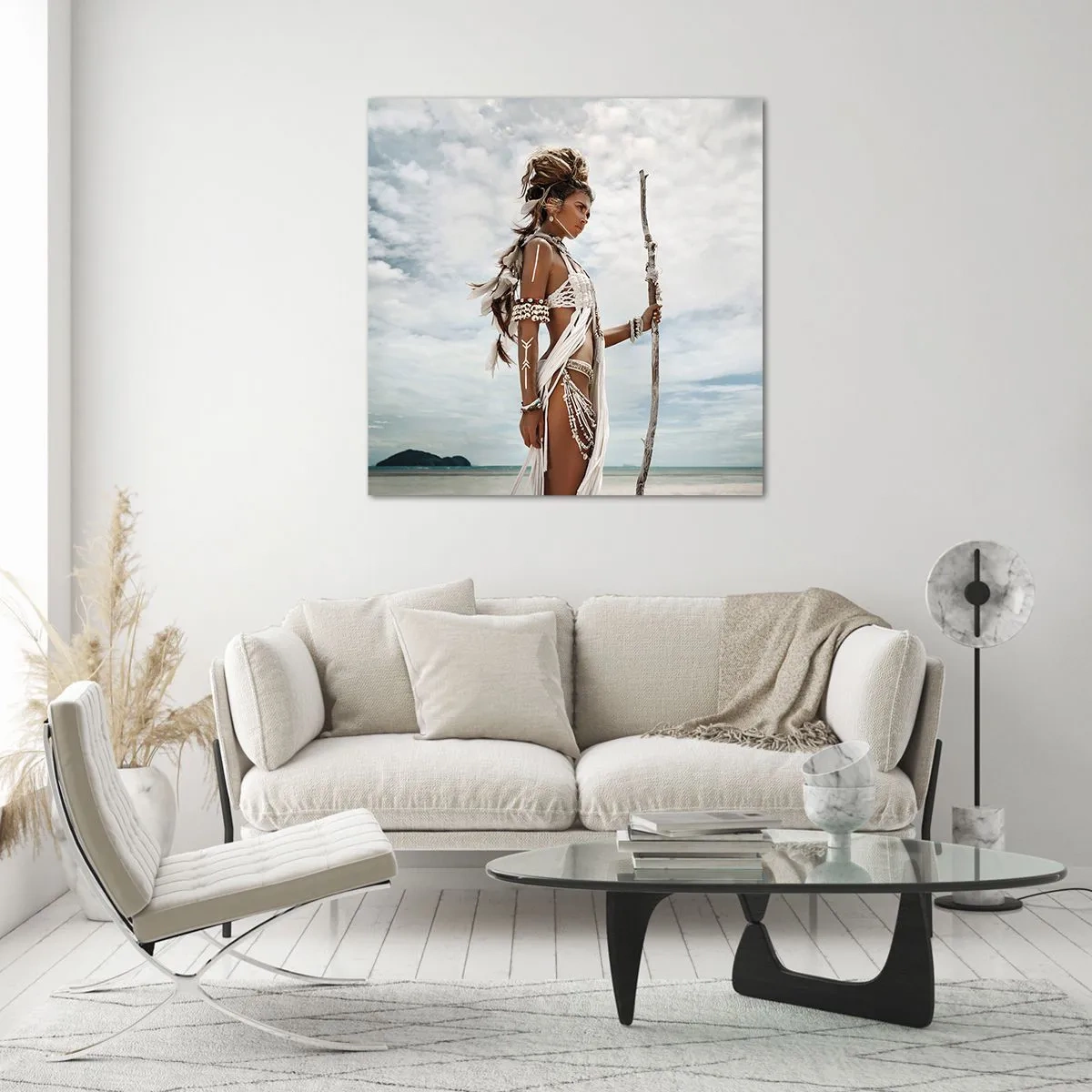 Glastavla - Bild på glas - Tropikens drottning - 60x60 cm