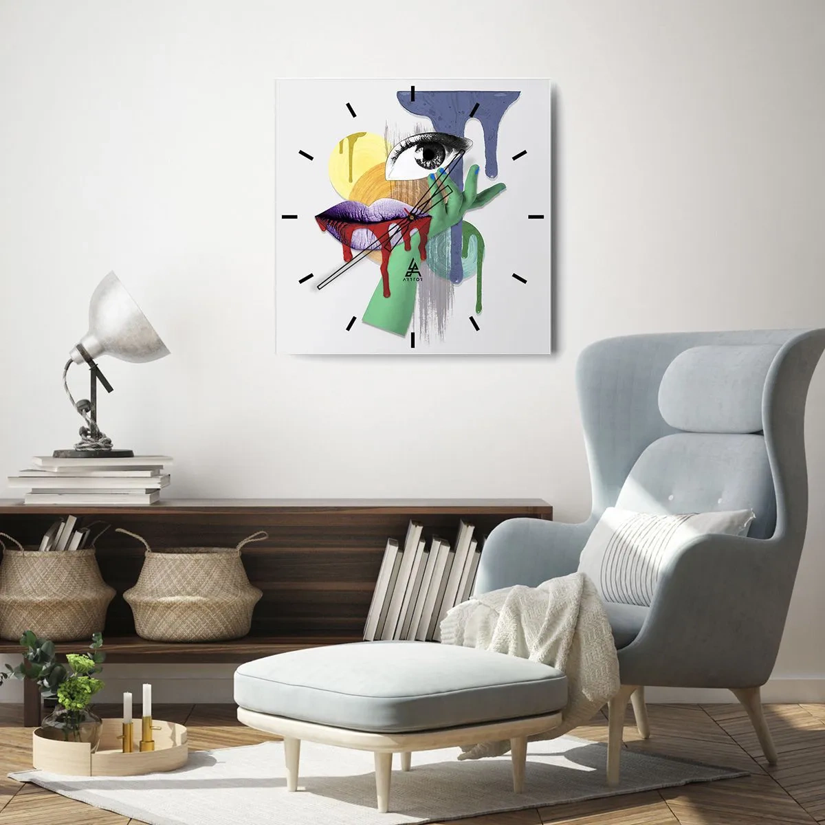 Väggklocka - Klocka på glas - Rekonstruerad porträtt - 40x40 cm