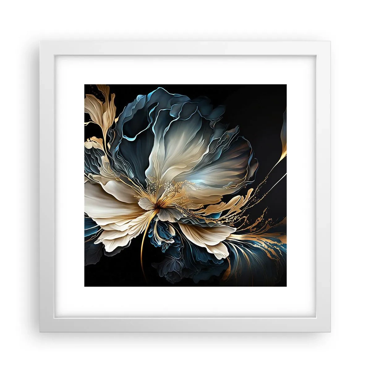 Affisch i vit ram - Sagolik ormbunksblomma - 30x30 cm