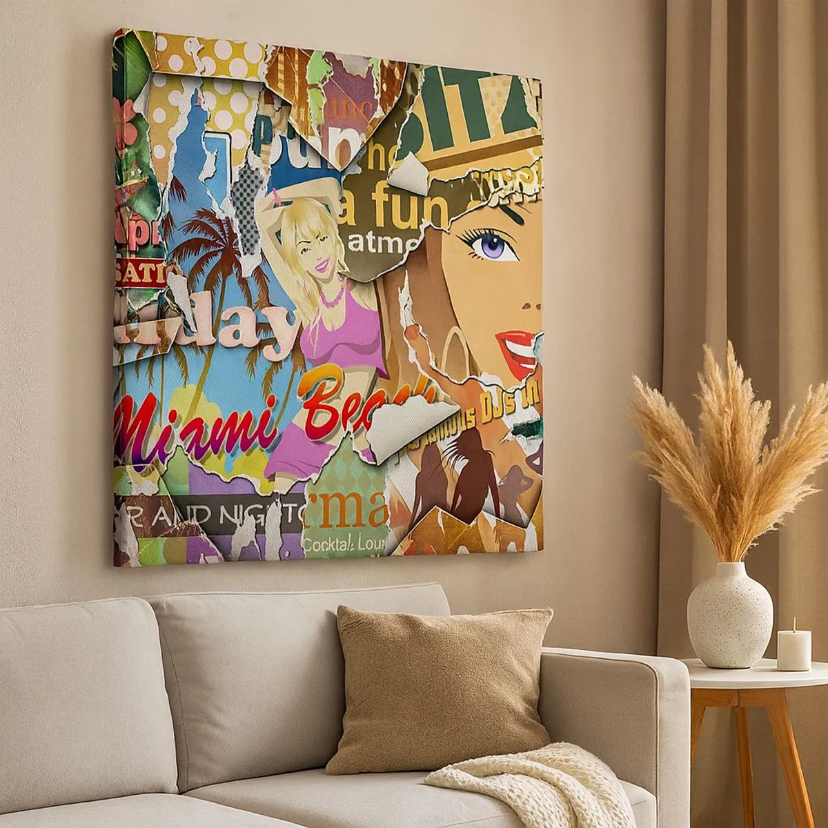 Canvastavla - Bild på duk - Sommarens återblickar - 30x30 cm