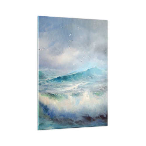 Glastavla - Bild på glas - "Orkanen vrålade med triumf…' - 70x100 cm