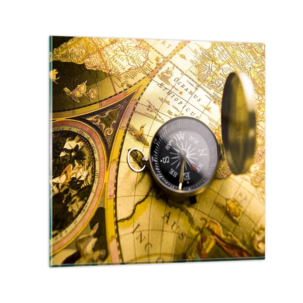 Glastavla - Bild på glas - Kanske till världens ände? - 70x70 cm