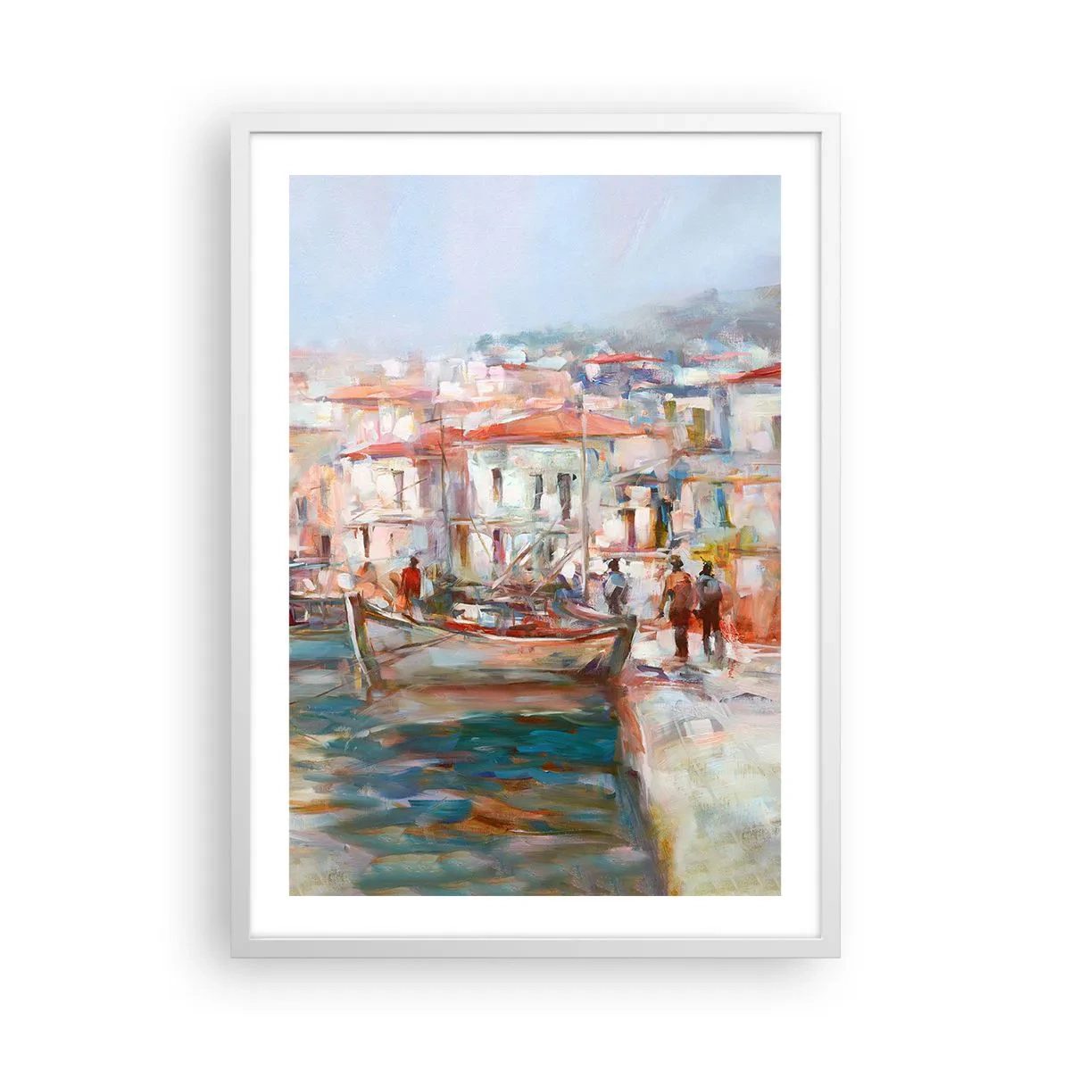 Affisch i vit ram - Pastellfärgad semester - 50x70 cm