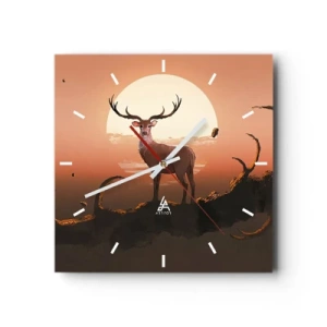 Väggklocka - Klocka på glas - Denna natt är inte lik de andra - 30x30 cm