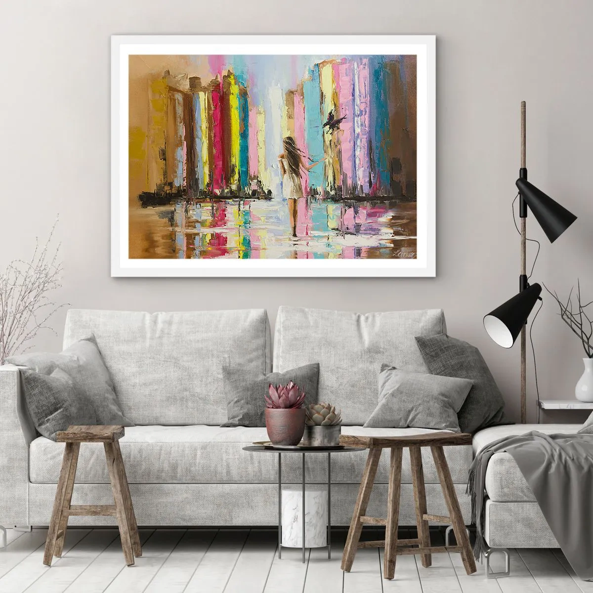 Affisch i vit ram - Kom med mig - 50x40 cm