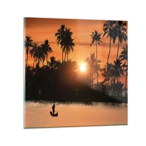 Glastavla - Bild på glas - Dags att vila - 70x70 cm