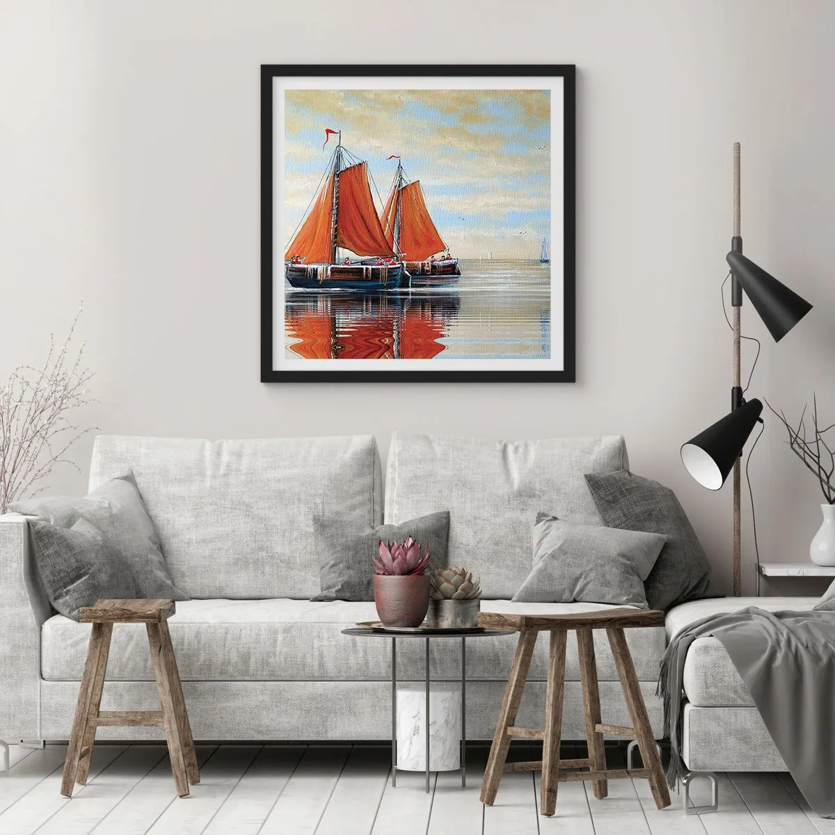 Affisch i svart ram - Hej, segla seglaren… - 30x30 cm