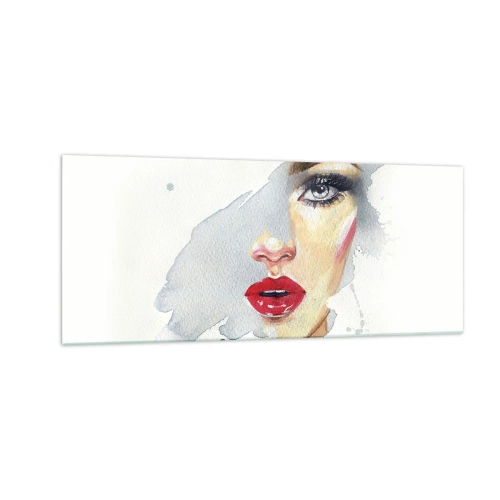 Glastavla - Bild på glas - Reflektion i vattendroppe - 100x40 cm