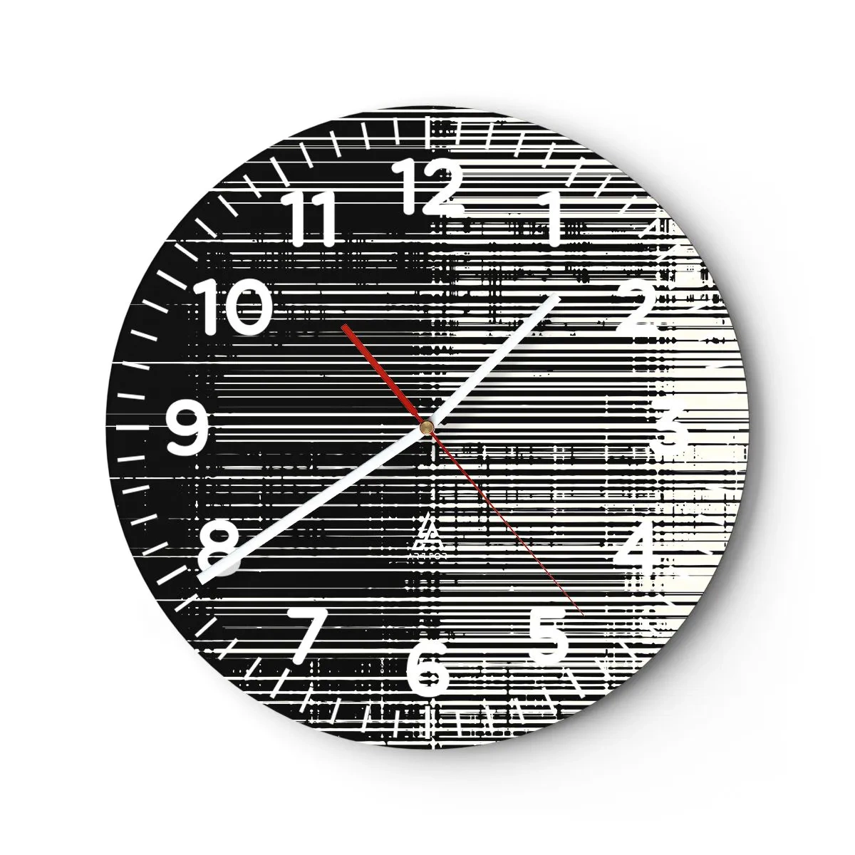 Väggklocka - Klocka på glas - Vågor och vibrationer - 30x30 cm