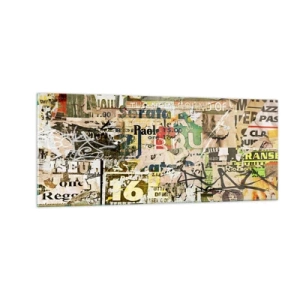 Glastavla - Bild på glas - Oj, det händer saker och ting - 100x40 cm