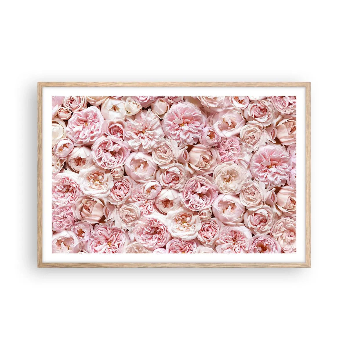 Affisch i ram av ljusek - Strödd med rosor - 91x61 cm