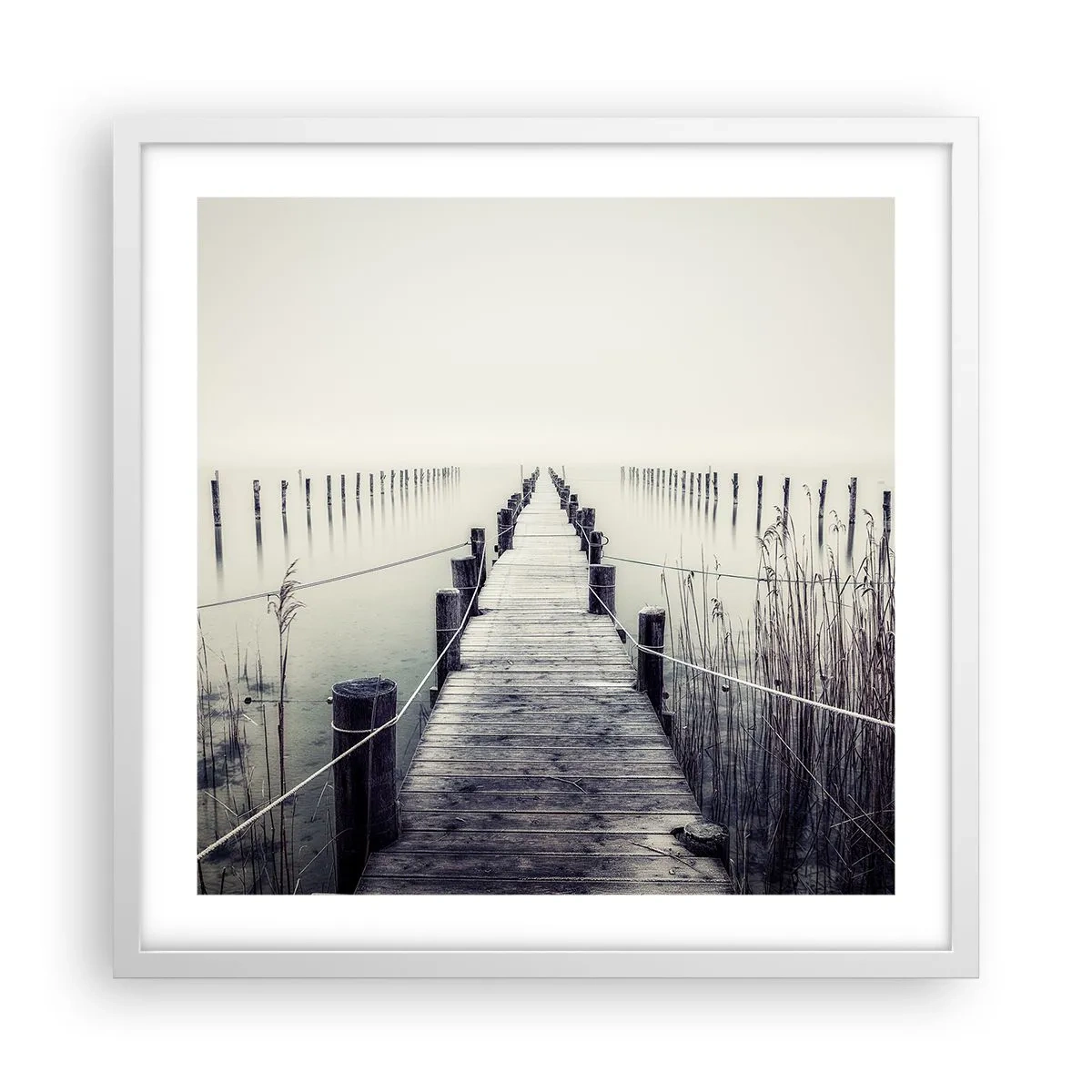 Affisch i vit ram - Fördjupa dig i frid - 50x50 cm