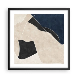 Affisch i svart ram - Abstrakt komposition - färgkontrast - 50x50 cm