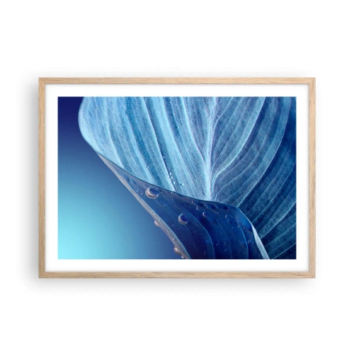 Affisch i ram av ljusek - Dolda droppar av blått - 70x50 cm