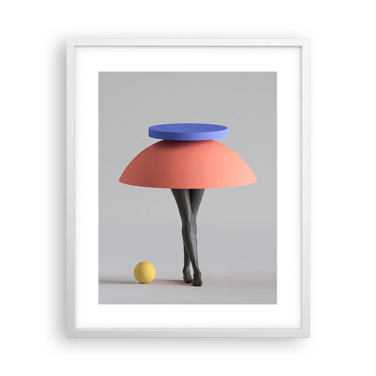 Affisch i vit ram - Surrealistisk komposition - 40x50 cm