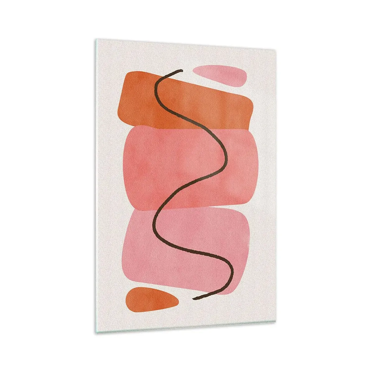 Glastavla - Bild på glas - Formernas mjuka rörelse - 80x120 cm