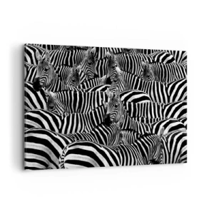 Canvastavla - Bild på duk - Randig grupporträtt - 120x80 cm